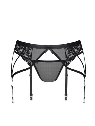 Porte-jarretelles Noir Avec String Intégré - Dentelle, Taille XL, Marque PRIS HOLLYWOOD