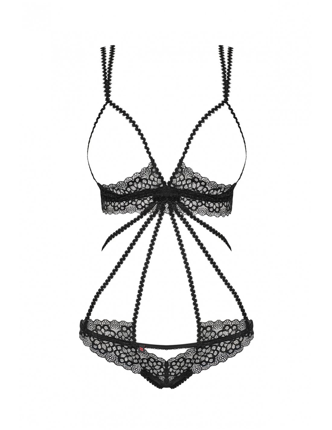 Lust Contessa Cupless Strappy Brazilian Teddy Black L-xl main image 1