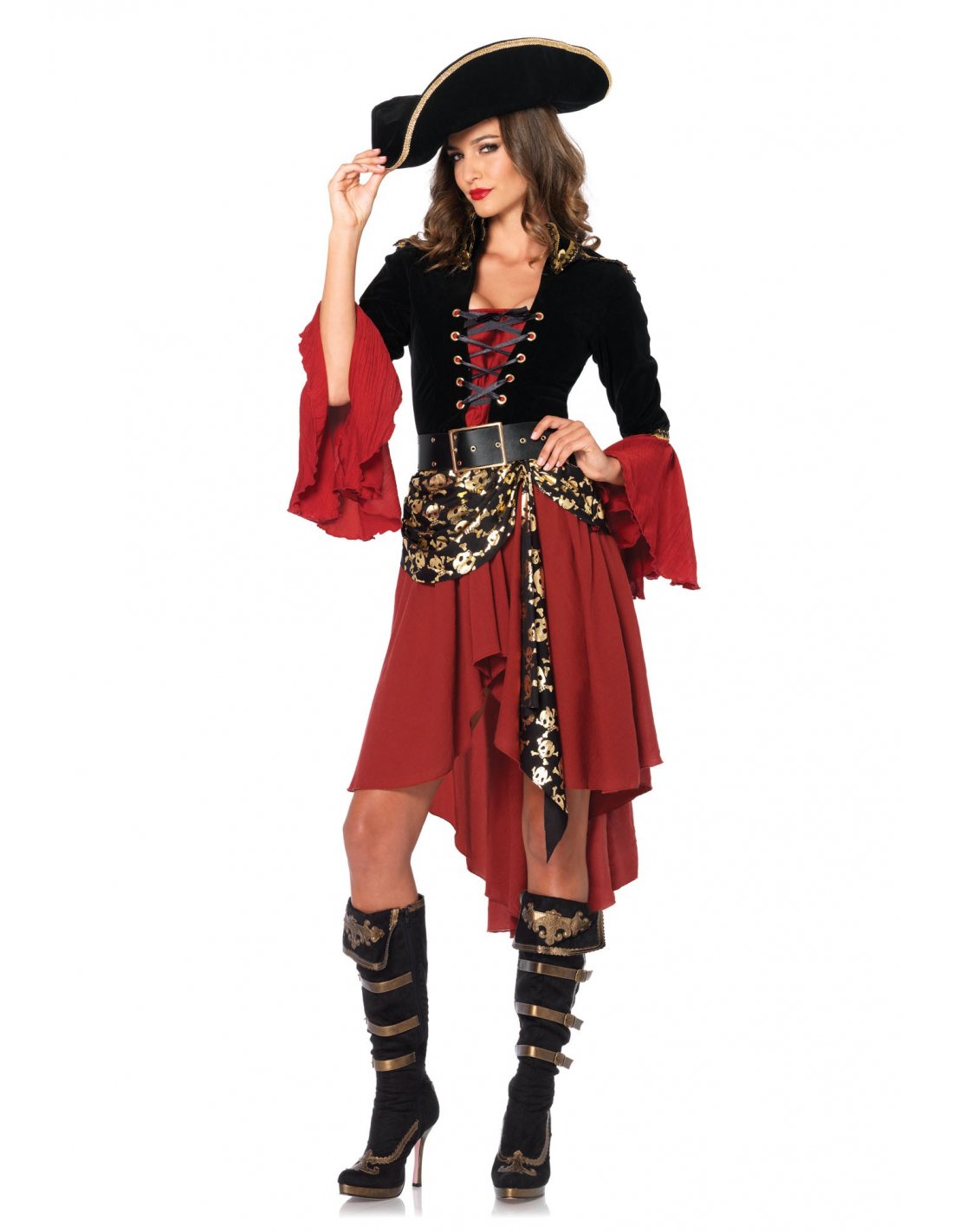 Ensemble Déguisement Pirate ATSNOSH - Costume Capitaine Avec Accessoires Complets Pour Enfants